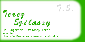 terez szilassy business card
